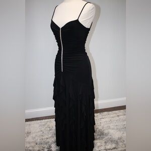 Scott McClintock Black Dress with Ruffled Skirt size 4